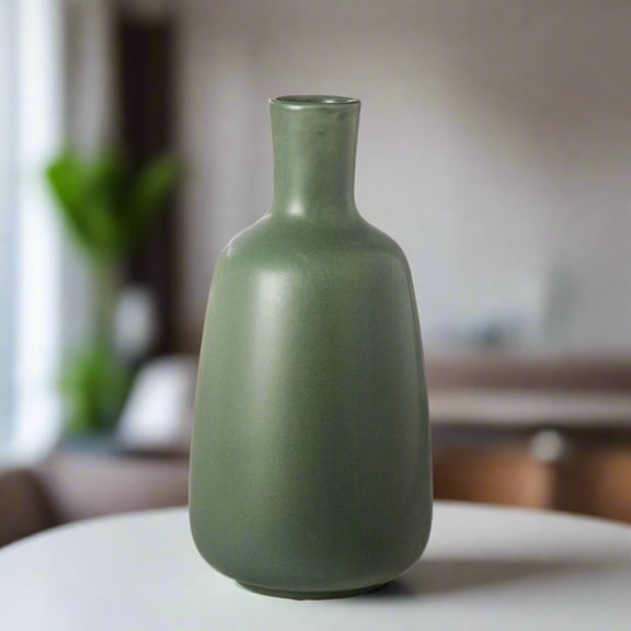 Candice Ceramic Round Bellied Vase with Short Neck Design