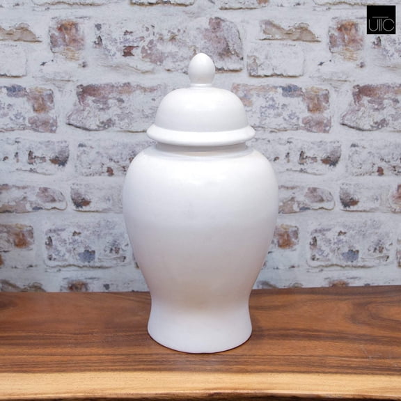 Embossed White Temple Jars
