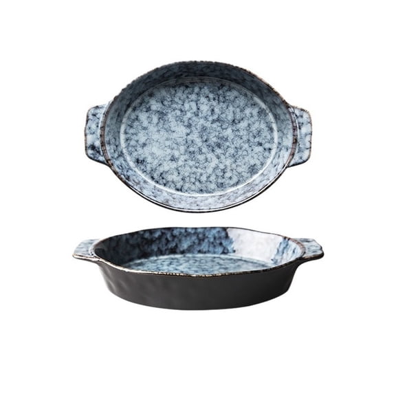 Ceramic Round Lasagna Pans Deep with Handles 1000ML 11.5inch Casserole Dishes for Oven, Porcelain Baking Dishes