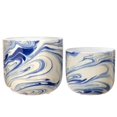 thumbnail image 1 of Ceramic Round Pot with Abstract Seamless Body, White - Set of 2, 1 of 1