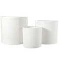 thumbnail image 1 of Ceramic Round Pot with Ribbed Pattern Body, Matte White - Set of 3, 1 of 1