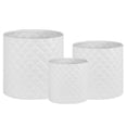 thumbnail image 1 of Ceramic Round Pot with Star Pattern Design Body, Matte White - Set of 3, 1 of 1