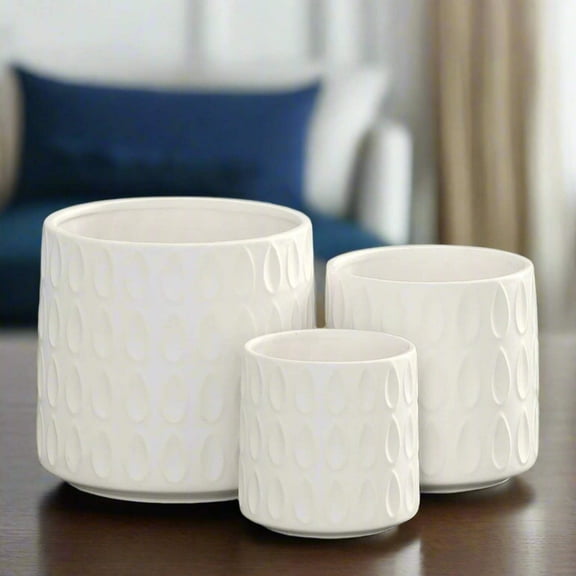 Calyx Banded Ceramic Vase Set (Set of 3)