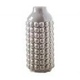 thumbnail image 1 of Ceramic Round Vase with Embossed Bubbled Pattern Design Body, Gloss Gray - Medium, 1 of 1