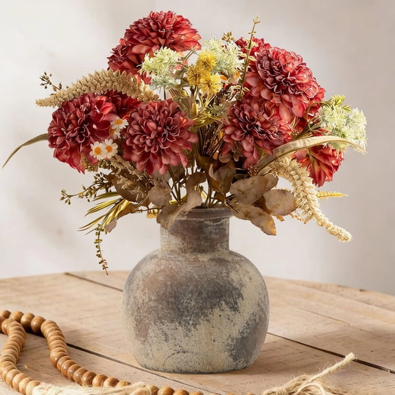 Vintage Ceramic Vase,Terracotta Vase,Small and Exquisite for Home Decor,Living Room,Entryway,Decor Farmhouse Decorative.