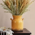 thumbnail image 1 of Ceramic Rustic Farmhouse Vase, Distressed Decorative Flower Vases for Home Decor, Ideal Shelf Decor, Yellow  Vase for Living Room Bedroom Kitchen Office Centerpiece Table Decorations, 1 of 14