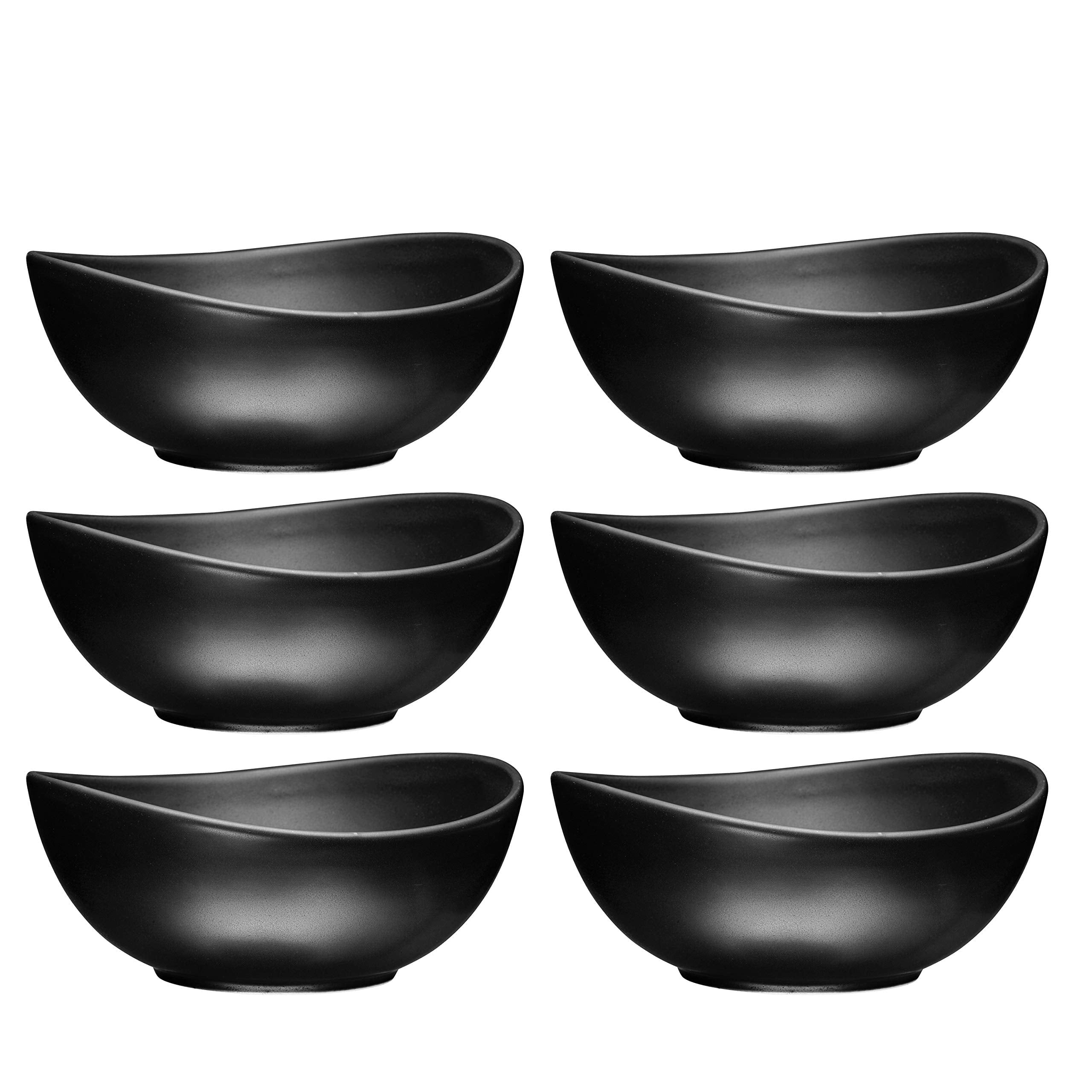 Ceramic Salad, Cereal And Pasta Bowls Set Of 6, Shallow Dinner Bowls