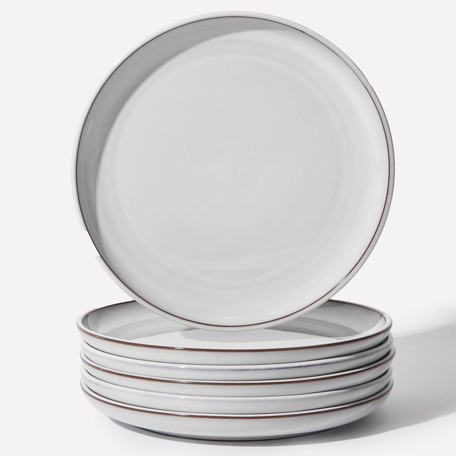 6PCS Flat Ceramic Steak Plate Salad Plates main image 1