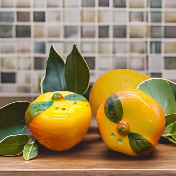 Ceramic Salt Container | Hand Glazed Ceramic Salt & Pepper Shakers Set | Salt Pepper Set for Dining Table Fancy Salt Containers for Kitchen (Yellow)