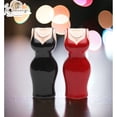 thumbnail image 1 of Ceramic Salt and Pepper Shakers Black and Red Dress 3.5 inches, 1 of 3