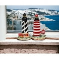 thumbnail image 1 of Ceramic Salt and Pepper Shakers Lighthouse Black Red, 1 of 3