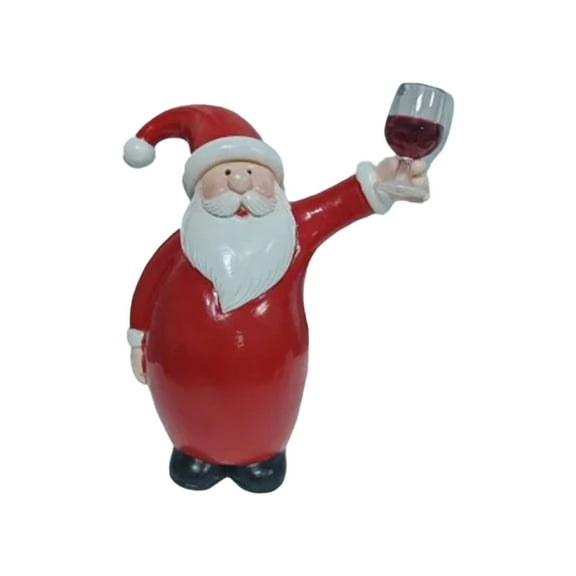 Ceramic Santa Claus Figurine with Beer Mug Christmas Decor Ornament for Home Office Tabletop Display Holiday Gift B One Size