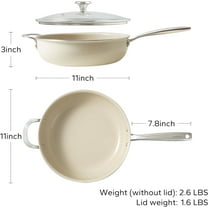 Ceramic Sauté Pan with Lid - 5 Quarts