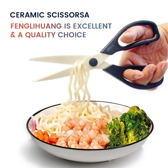 Ceramic Scissors Ultra Sharp Rust-proof Antibacterial for Kitchen & Craft