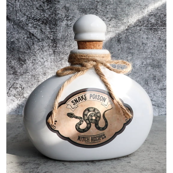 Ceramic Serpent Snake Poison Witch Recipes Mad Doctor Poison Prop Potion Bottle