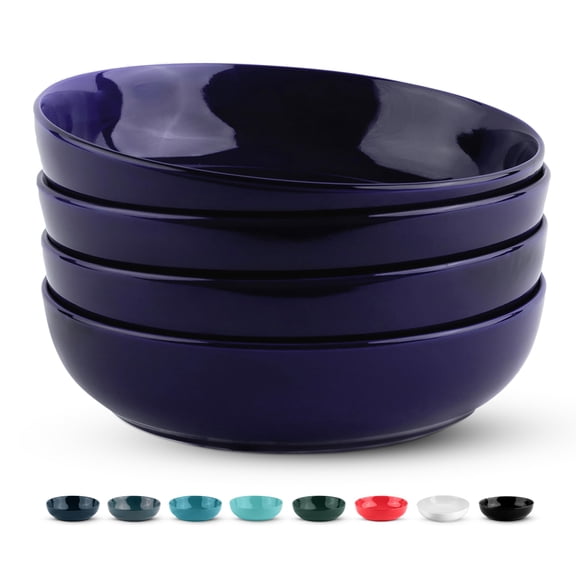 Ceramic Serving Bowl Set Cobalt 4-Piece 40 Oz Capacity