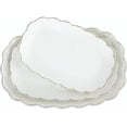 Kassel Ceramic Serving Platter Set - 14"/12"/10" Oval Trays, Oven Safe For Parties, Weddings & Entertaining
