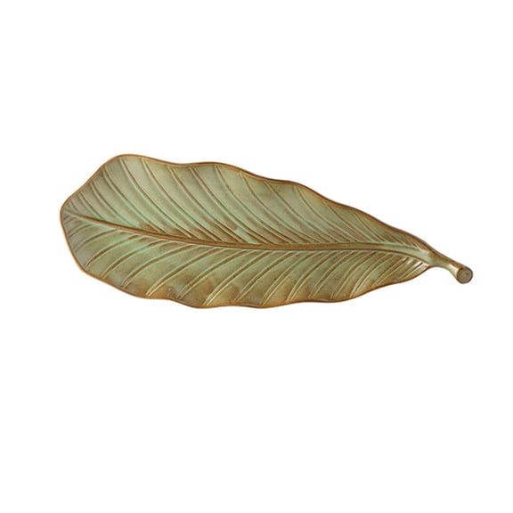 Ceramic Serving Tray Creative CeramicLeaf Shaped Long Platter Oblong Serving Tray For Pastries Breakfast Desserts Elegant Tableware For Home Entertaining Hostess Gift