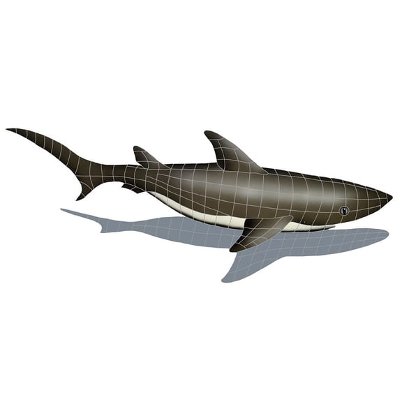 Ceramic Shadowed Shark Mosaic