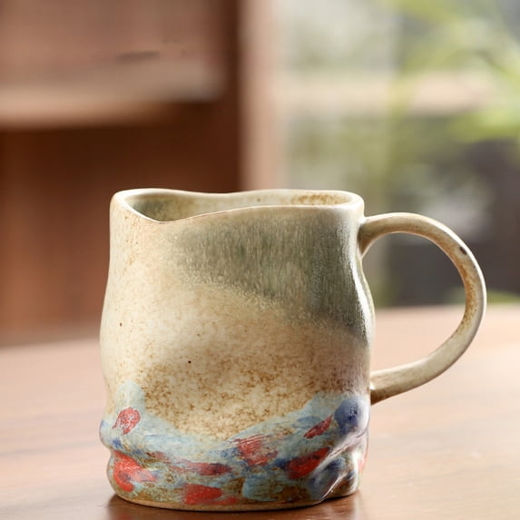 Aff*ordable!Ceramic Shaped Coffee Mug, Unique Design Home Ceramic Mug, 16oz Large Capacity, Microwave and Dishwasher Safe, Comfortable Handle for Daily Beverages