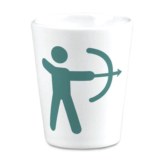 Ceramic Shot Glasses Archery Player Sport Olympics Bar Supplies Accessories 2 Oz
