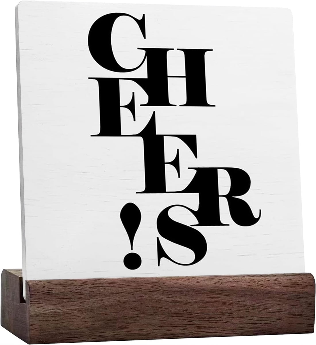 Cheers Wood Sign - Unfinished Rustic Laser Cut Wall Art For Home, Wedding, Party Decor (12 X 4 Inches, 1/4" Baltic Birch)