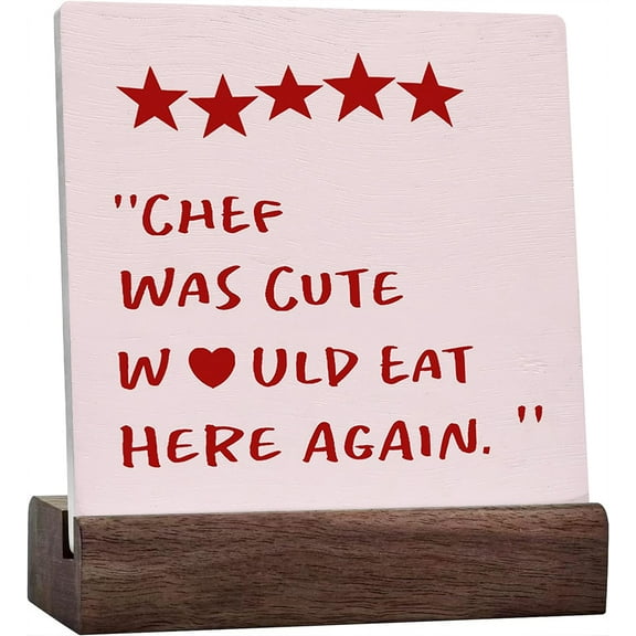 Ceramic Sign 4x4 Inch Chef Was Cute Would Eat Here Again Eat Signs Kitchen Desk Decor Funny Chef Kitchen Eat Sign Ceramic Plaque Table Decor Desk Sign For Home Restaurant Kitchen Shelf Decor