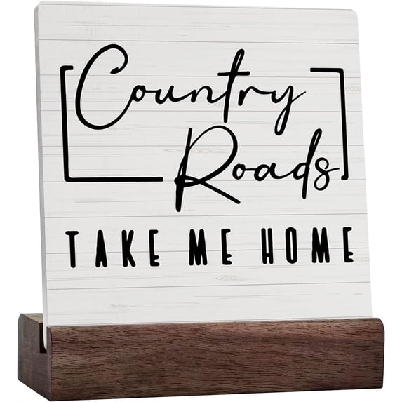 Ceramic Sign 4x4 Inch Country Decor Road Plaque Sign with Wooden Stand ...