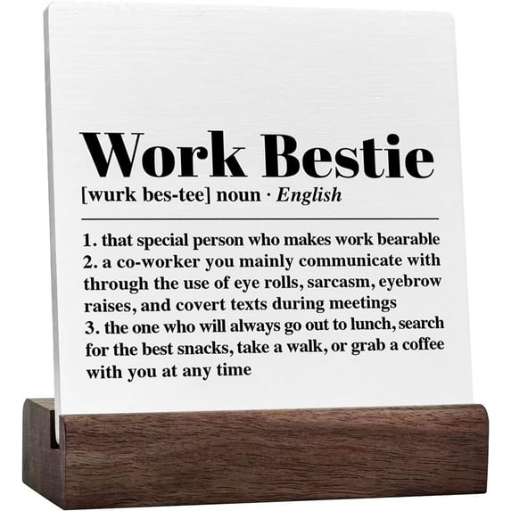 Ceramic Sign 4x4 Inch Coworker Thank You Appreciation Gifts For Coworker Colleague Coworker Retirement Leaving Farewell Good Bye New Job Gifts Work Bestie Plaque Sign with Wood Stand Office Desk Decor