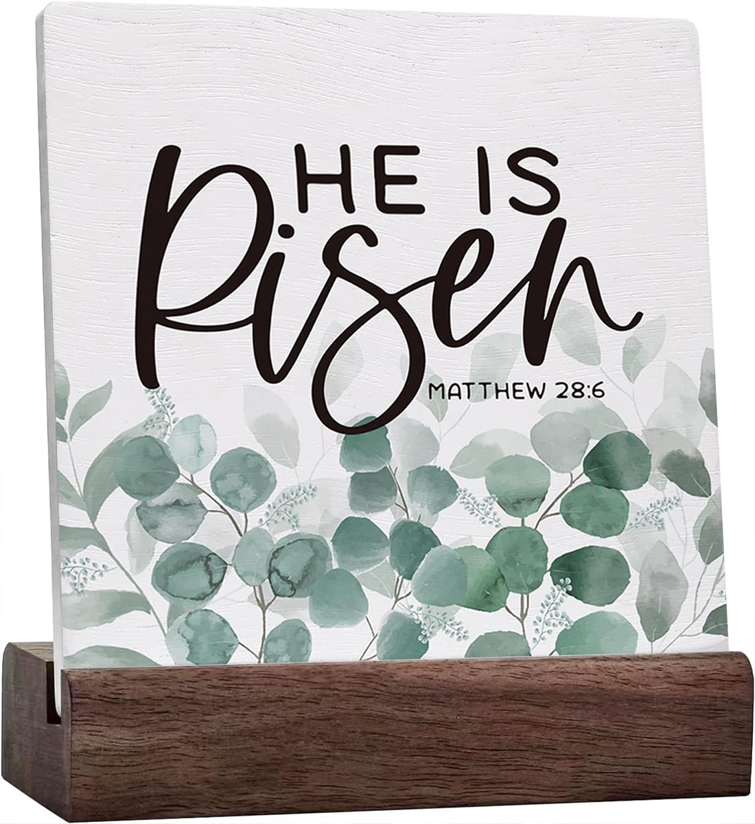Ceramic Sign 4x4 Inch Easter He Is Risen Christian Desk Decor He Is ...