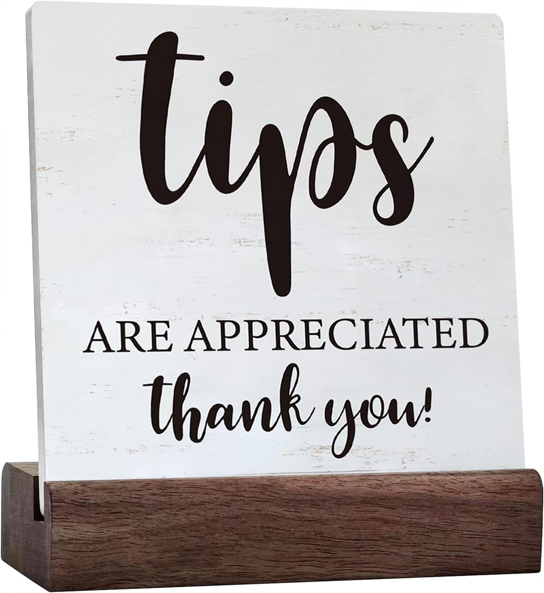 Ceramic Sign 4x4 Inch Farmhouse Tips Are Appreciated Thank You Plaque ...