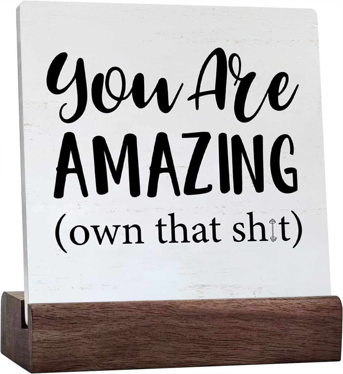 Ceramic Sign 4x4 Inch Farmhouse You Are Amazing Plaque Sign with Wood ...