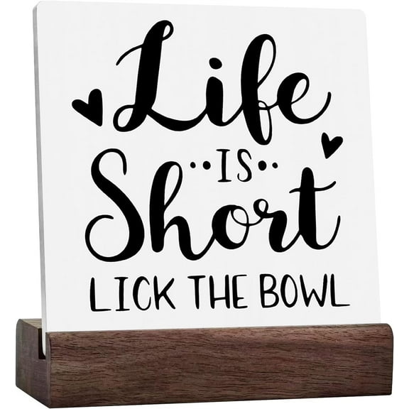 Ceramic Sign 4x4 Inch Funny Kitchen Decor Kitchen Bathroom Toilet Accessories Bathroom Home Office Desk Decor Ceramic Desk Sign For Tabletop Bookshelf Farmhouse House Living Room Home Farmhouse