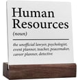 thumbnail image 1 of Ceramic Sign 4x4 Inch Human Resources Definition Decorative Ceramic Plaque Sign Hr Manager Gift Plaque Sign with Wooden Stand Desk Decor Office Shelf Or Display Gift For Women Men, 1 of 7
