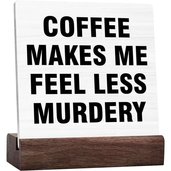 Ceramic Sign 4x4 Inch Humor Office What And I Cannot Stress This Enough Wood Sign Decor Cubicle Quotes Plaque Sign with Wood Stand Farmhouse Decoration For Office Home Shelf Desk Gift For Women Men