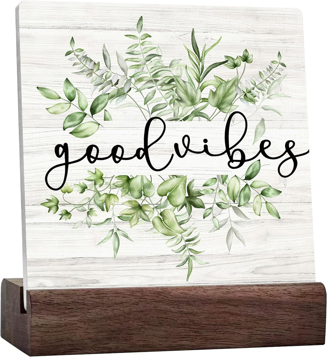 Ceramic Sign 4x4 Inch Inspirational Botanical Eucalyptus Leaves Plaque ...