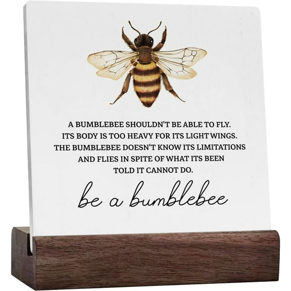 Ceramic Sign 4x4 Inch Inspirational Bumble Bee Decor Bee Gifts Desk Decor For Tiered Tray Table Shelf Rustic Country Wooden Square Sign Decor Summer Decorations For Home Nursery Farmhouse Bedroom
