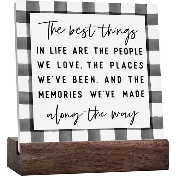 Ceramic Sign 4x4 Inch Inspirational Home Office The Best Things In Life Farmhouse Desk Decorations Motivational Life Quotes Sign Decor Ceramic Plaque Sign For Home Office Gifts For Family Friend