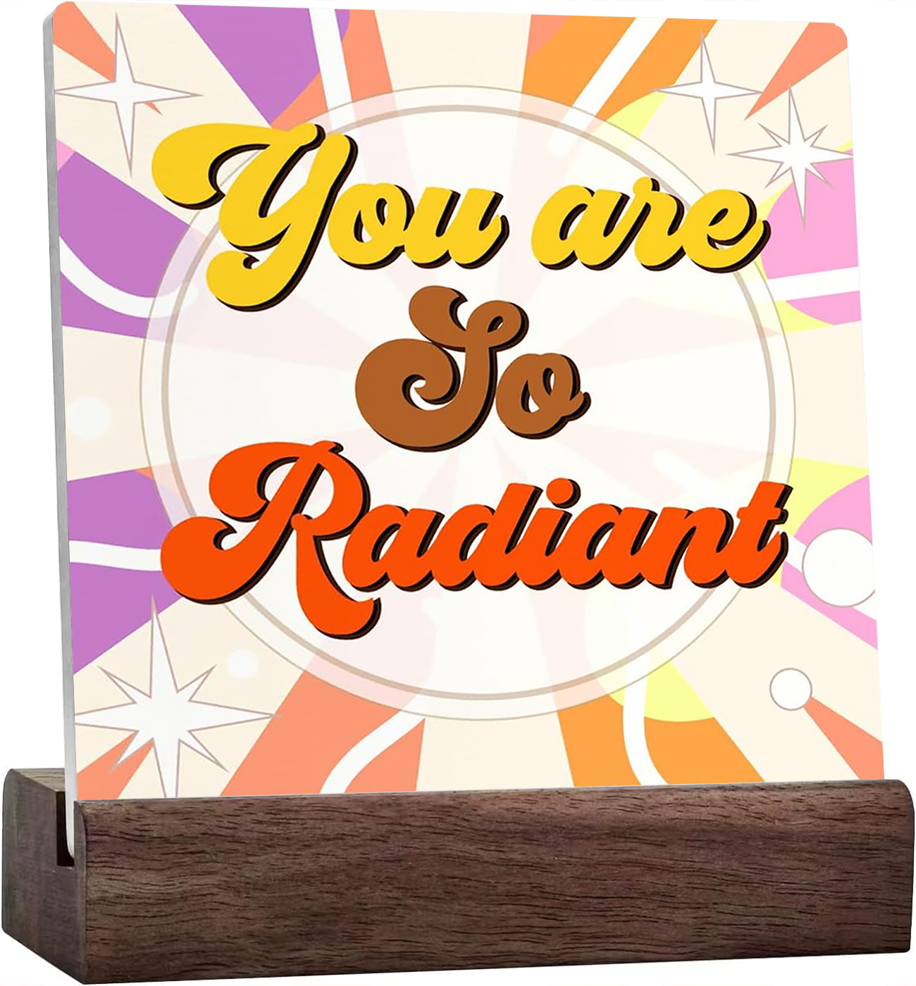 Ceramic Sign 4x4 Inch Inspirational Plaque Sign with Wood Stand You Are ...