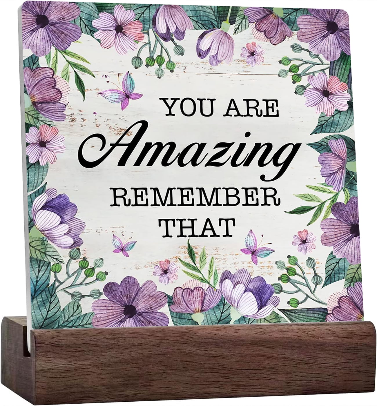 LVQHI Inspirational Wood Box Sign – Motivational Desk Decor, 5x5 Inches, Positive Affirmation Sign