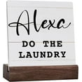 thumbnail image 1 of Ceramic Sign 4x4 Inch Laundry Sign Rustic Farmhouse Laundry Room Decor Home Decor Funny Plaque Sign with Wood Stand Desk Decor Shelf Table Decoration For Living Room Home Guest Bathroom Do The Laundry, 1 of 7
