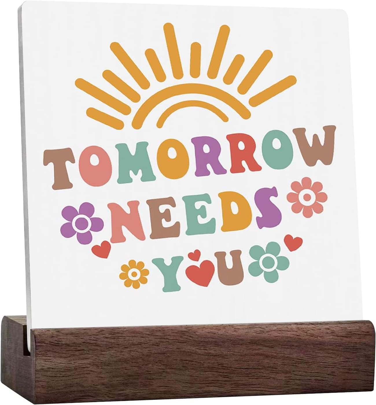 Positive Affirmation Desk Sign - 4x4 Inch Acrylic Motivational Quote With Butterfly Pattern, Wood Stand For Office & Home Decor - View #10
