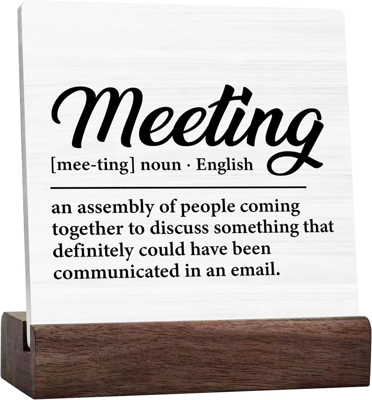 Ceramic Sign 4x4 Inch Plaque Sign with Wood Stand Office Sign Rustic ...