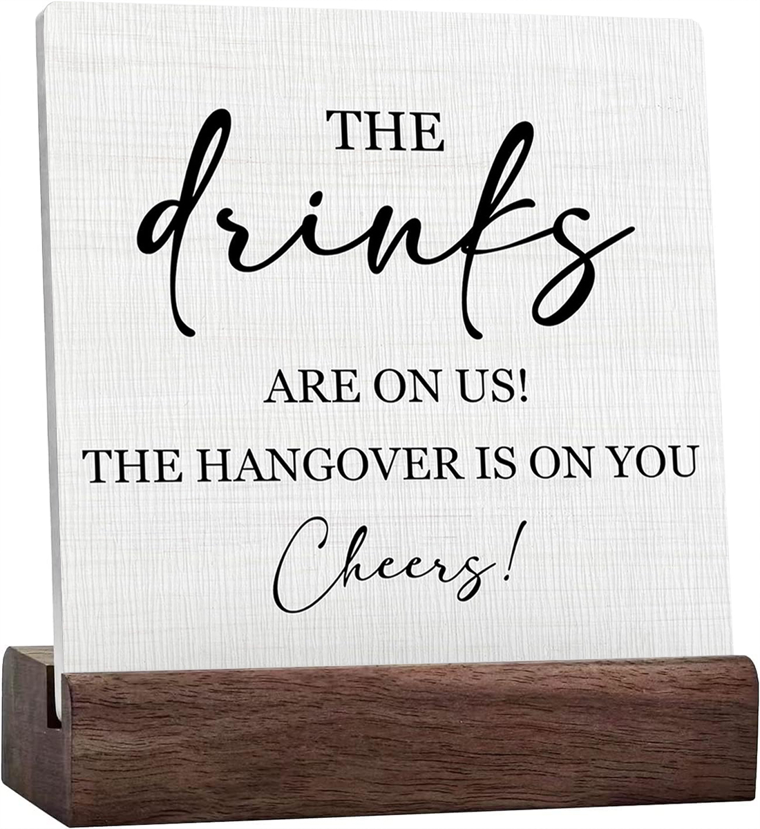Ceramic Sign 4x4 Inch Plaque Sign with Wood Stand Wedding Decor Wedding ...