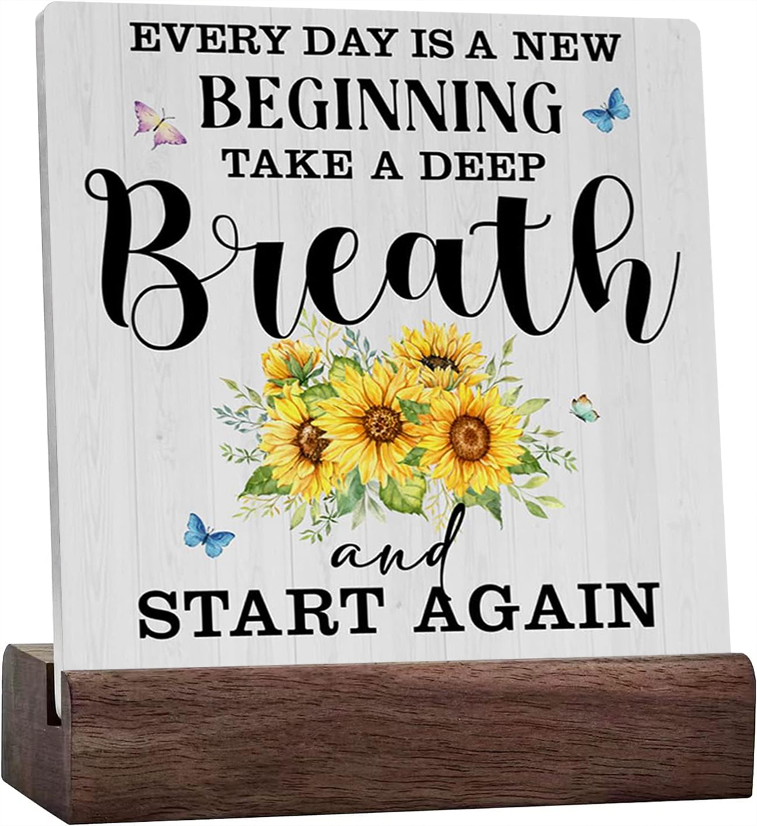 Ceramic Sign 4x4 Inch Positive Spring Rustic Farmhouse Country Home ...