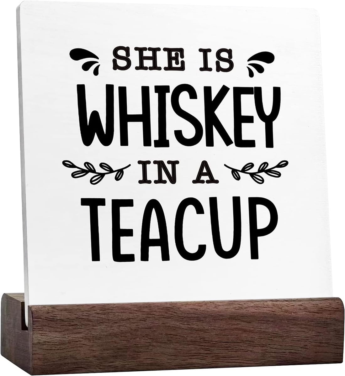 Ceramic Sign 4x4 Inch Quotes Desk Decor Whiskey Drinker Inspirational