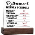 thumbnail image 1 of Ceramic Sign 4x4 Inch Retirement Retirement Weekly Schedule Ceramic Plaque Sign Desk DéCor For Retirement Party Decoration Funny Farewell Gifts Going Away Gift For Coworker Colleagues Friends, 1 of 7