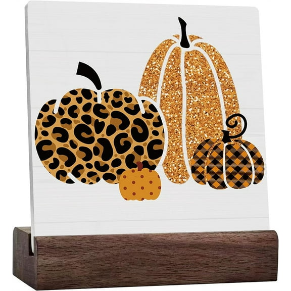 Ceramic Sign 4x4 Inch Rustic Fall Pumpkin Ceramic Desk Sign Farmhouse Retro Fall Artwork Decor Autumn Harvest Thanksgiving Ceramic Plaque Table Decor Home Shelf Office Decoration Gift For Women Men