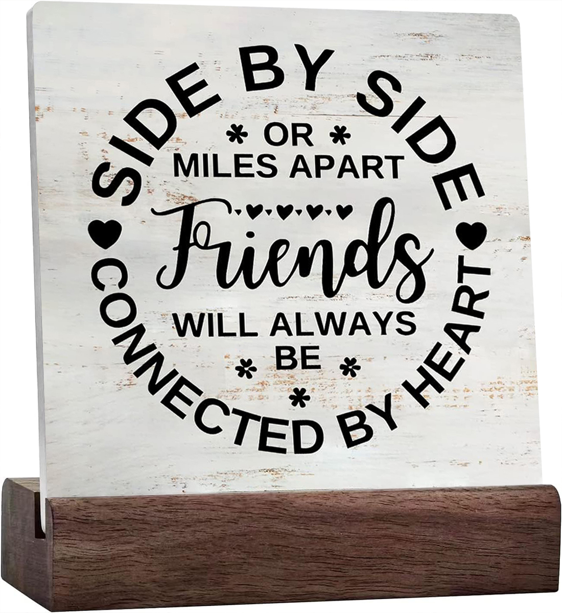 Ceramic Sign 4x4 Inch Rustic Friend Ceramic Plaque Desk Sign Side By ...