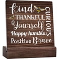 thumbnail image 1 of Ceramic Sign 4x4 Inch Rustic Inspirational Quote Ceramic Desk Sign Farmhouse Thankful Yourselfs Artwork Decor Summer Ceramic Plaque Table Decor Home Shelf Decoration Gift For Women Men, 1 of 7